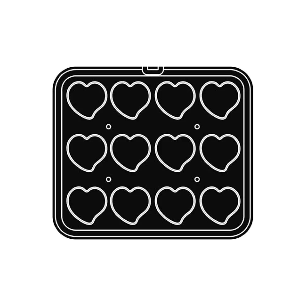 12 IMPRONTE CUORE 76X71/73X68 H 20 MM - PIASTRA PER COOKMATIC 380X330 MM - PIASTRA59 - PAVONI ITALIA - TEGLIE E STAMPI