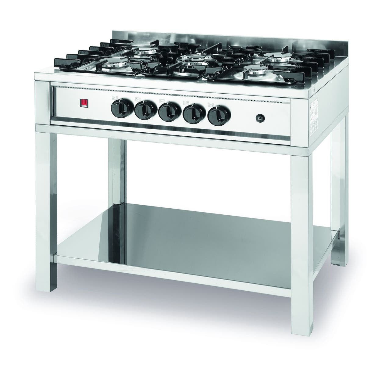 CUCINA A GAS - 5 BRUCIATORI, TELAIO APERTO, KITCHEN LINE, 14,3KW, 900X640X(H)910MM