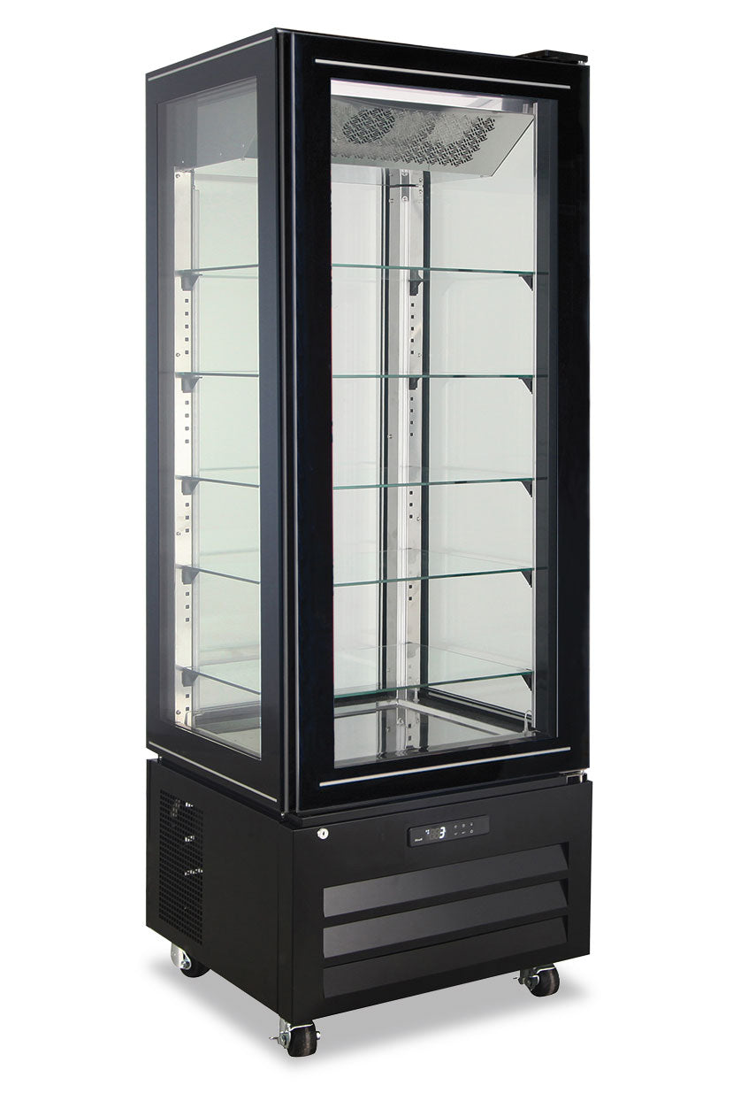 Vitrine à pâtisserie en verre à quatre faces - Victoria 65 NFP noire