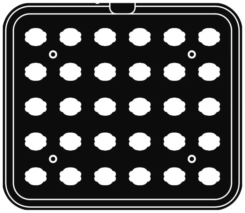 30 IMPRONTE NOCE LISCE 40X34 H 18 MM - PIASTRA PER COOKMATIC 380X330 MM - PIASTRA-N - PAVONI ITALIA - TEGLIE E STAMPI