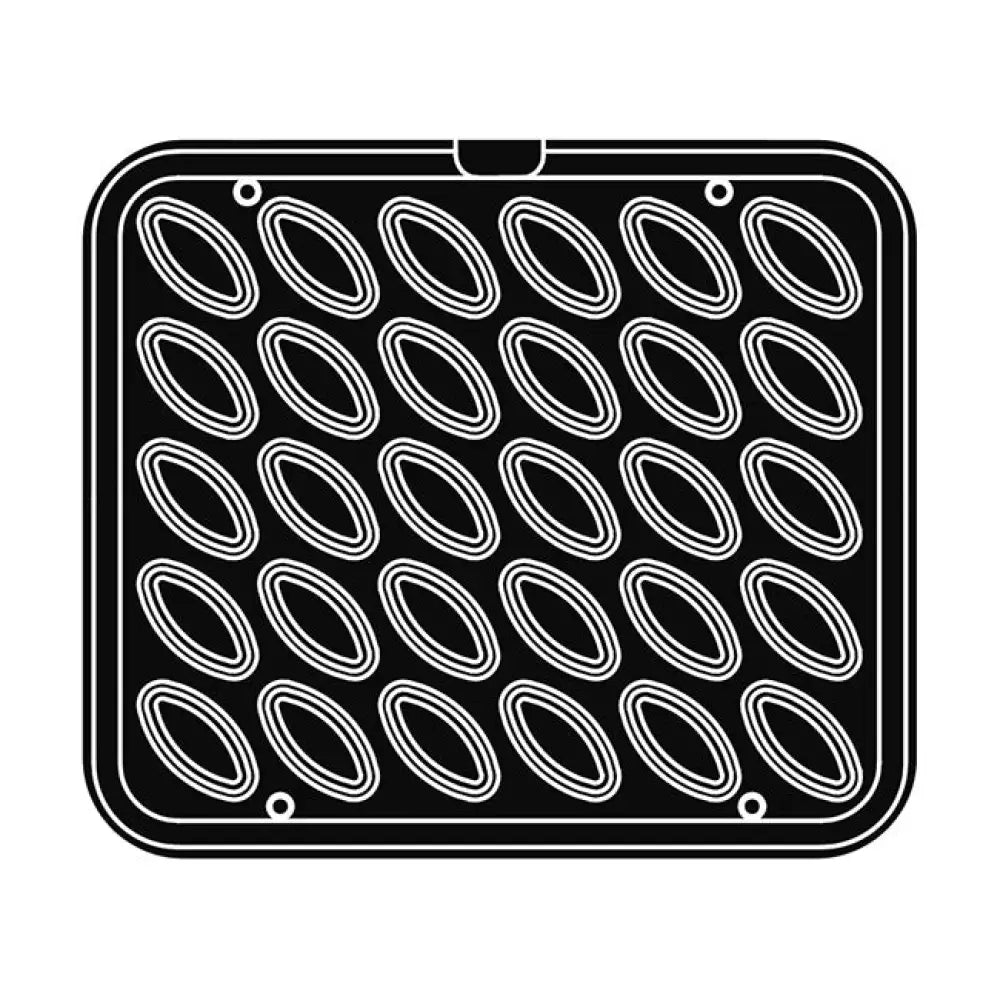 30 IMPRONTE OVALI FESTONATI 67X33/51X17 H 18 MM - PIASTRA PER COOKMATIC 380X330 MM - PIASTRA-E - PAVONI ITALIA - TEGLIE