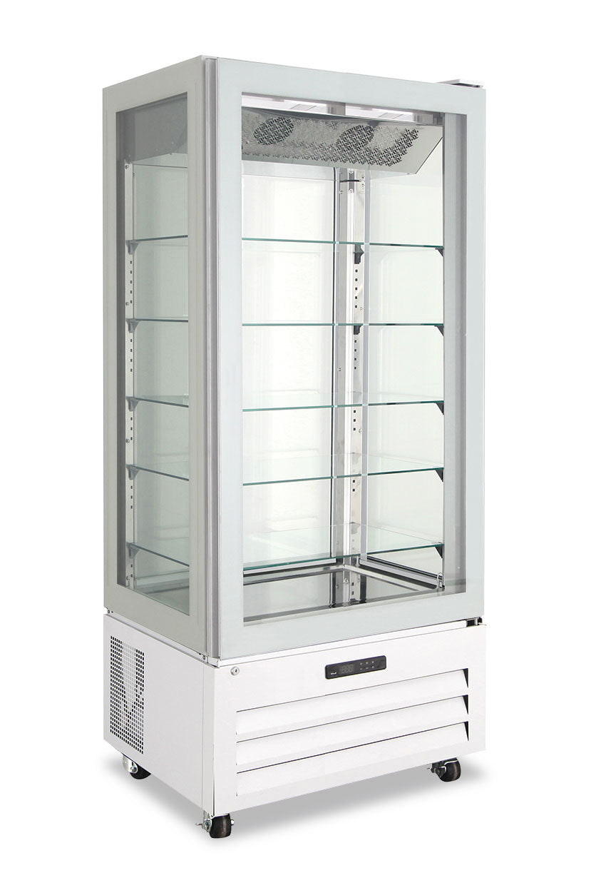 FOUR-SIDED GLASS PASTRY DISPLAY CABINET - VICTORIA 85 NFP WHITE
