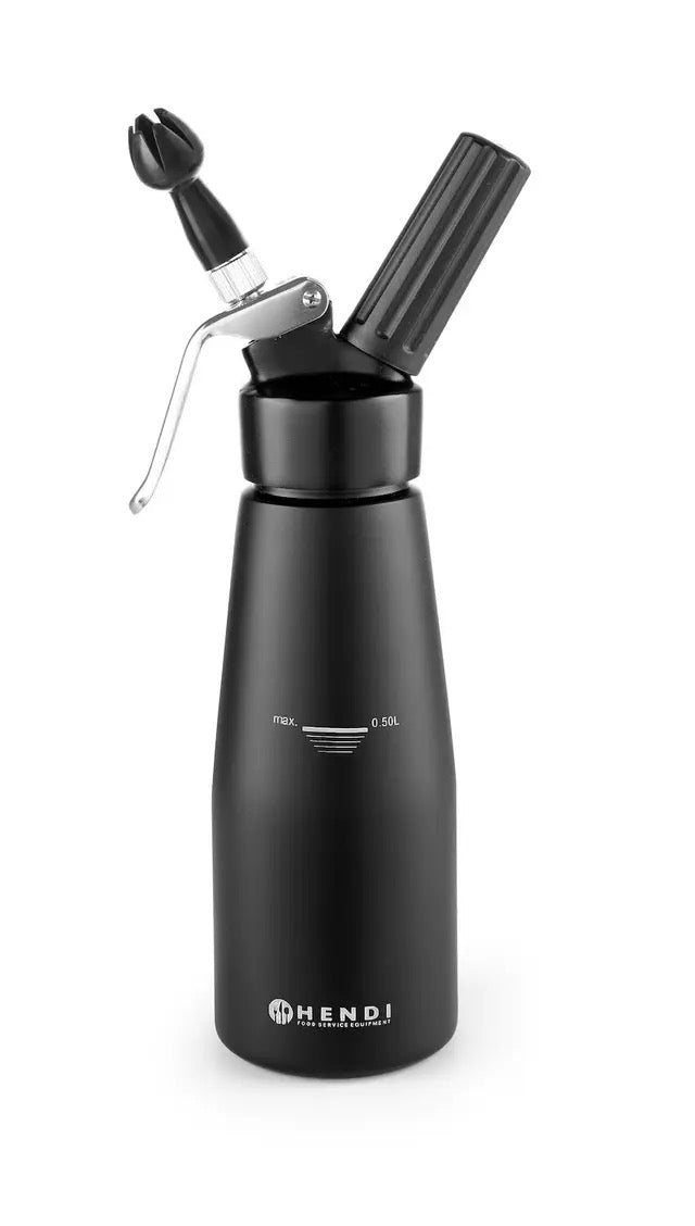 SIFONE PER PANNA NERO, KITCHEN LINE, 0,5L, NERO, Ø80X(H)260MM