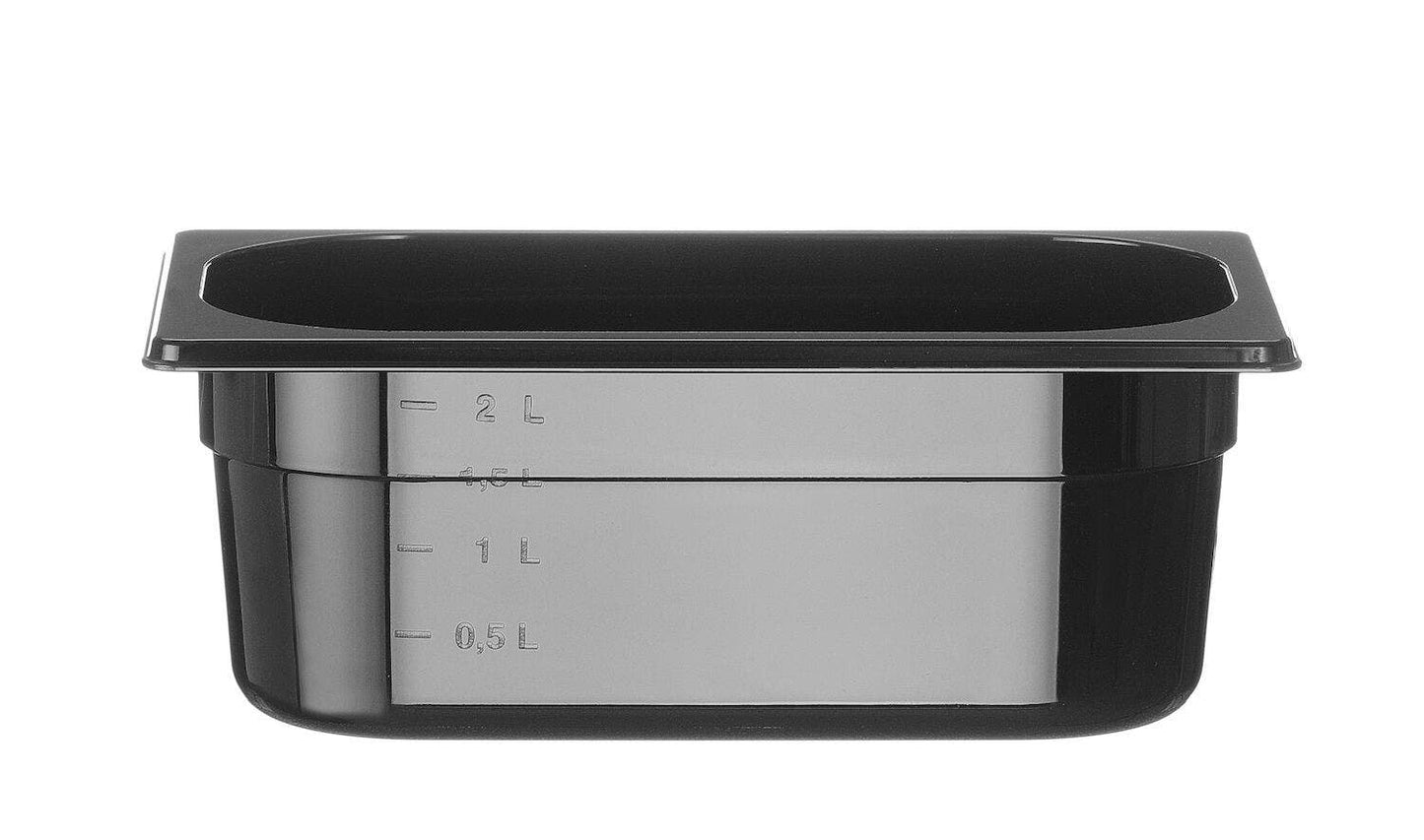 CONTENITORE GASTRONORM 1/4, PROFI LINE, GN 1/4, 2,8L, NERO, 265X162X(H)100MM