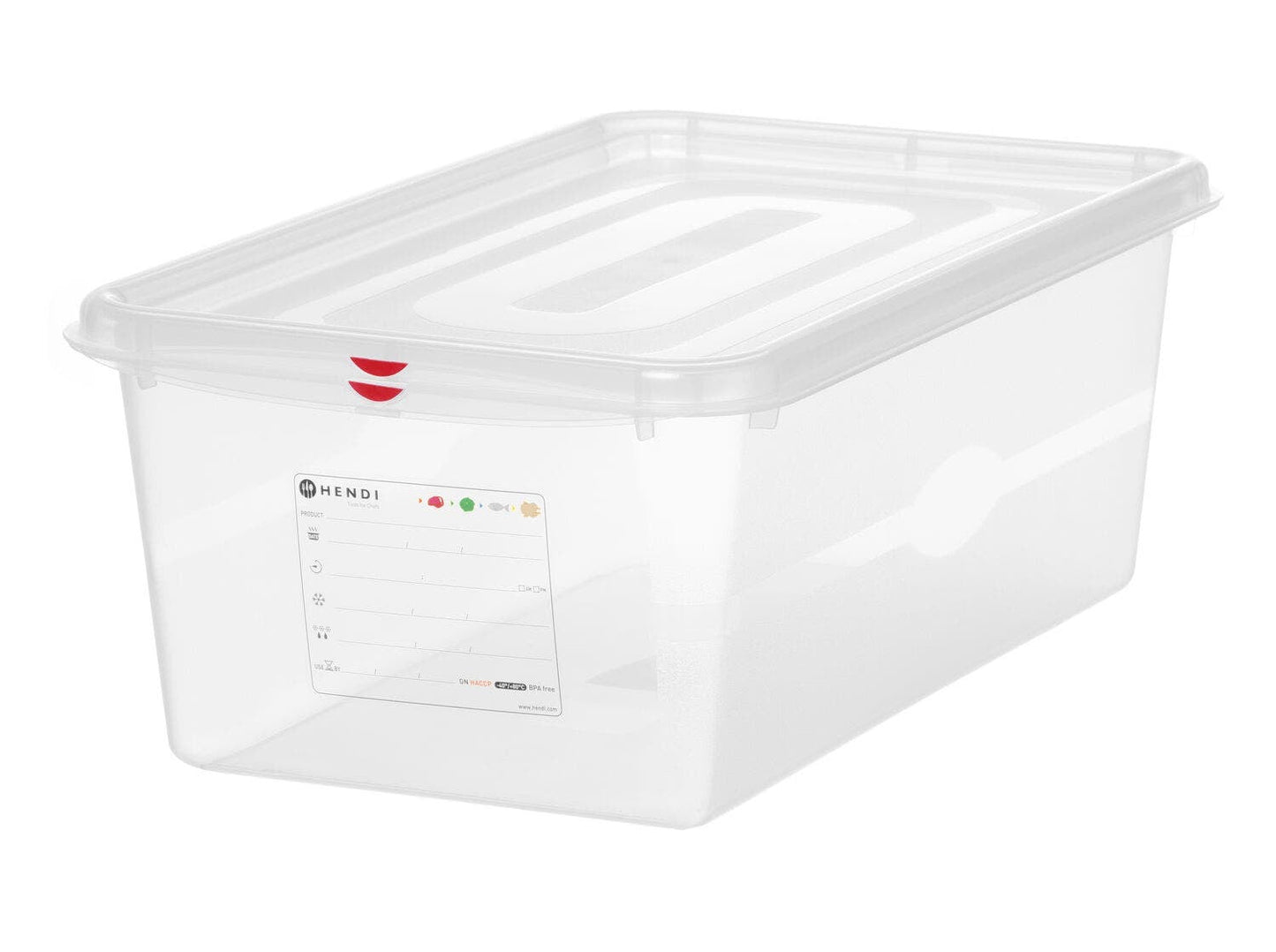 CONTENITORE GN 1/1 POLIPROPILENE, GN 1/1, 28L, TRASPARENTE, 530X325X(H)200MM