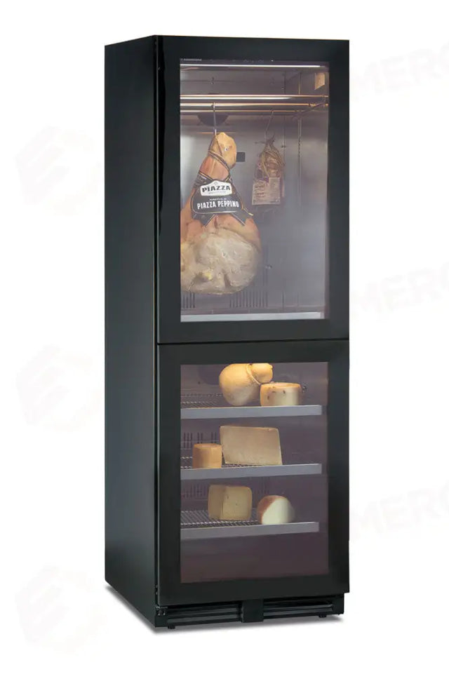 ARMADI PER ALIMENTI CARNE, SALUMI, FORMAGGI PORTA BATTENTE, PORTA VETRO, 2 ANTE - 0 °C / +20 °C - SF 180 INOX - KLIMAITALIA