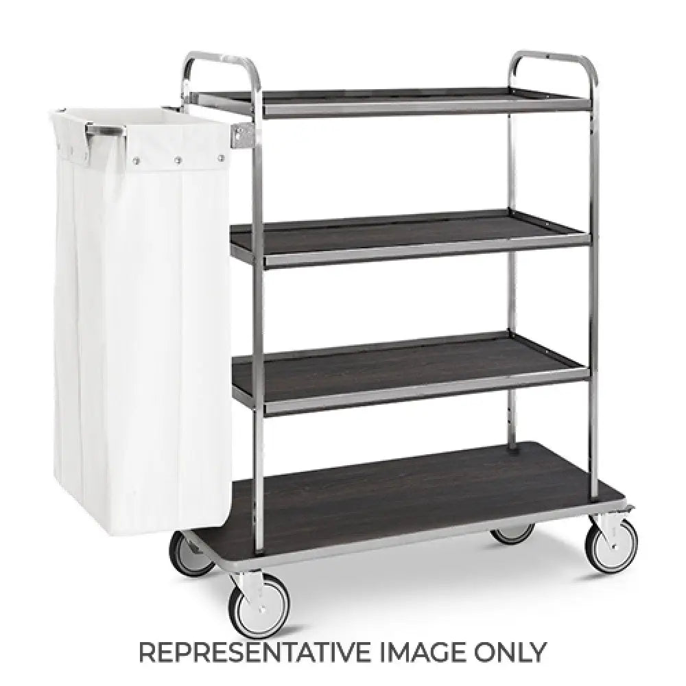 CARRELLO PORTABIANCHERIA 4 PIANI CM 90X45 PANNELLI LATERALI ROVERE - 4490T-F - METALCARRELLI - CARRELLI