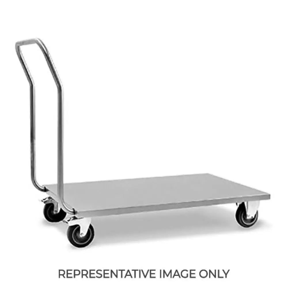 CARRELLO PORTACASSE INOX 2 RUOTE FRENATE CM 60X110X97H - 1897-F - METALCARRELLI - CARRELLI