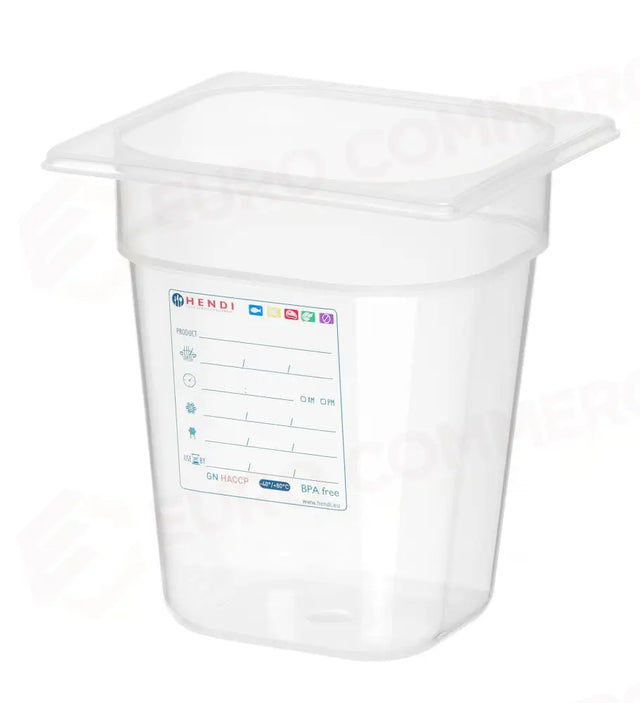 CONTENITORE GASTRONORM 1/6, HENDI, GN 1/6, 1L, TRASPARENTE, 176X162X(H)65MM - 880487