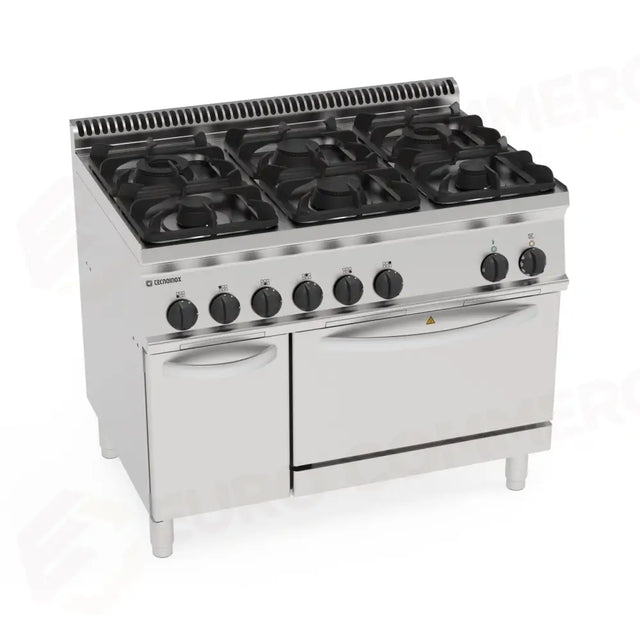 1050 GAS COOKER WITH ELECTRIC OVEN GN2/1 - 613104 - TECNOINOX