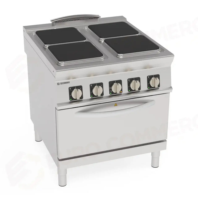 Cuisinière électrique 4 plaques, four ventilé, GN1/1 - 316126 - TECNOINOX