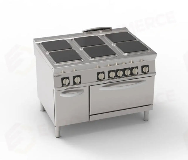 Cuisinière électrique 6 plaques GN2/1 four - 316039 - Tecnoinox