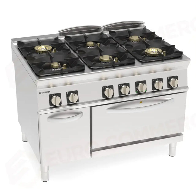 6-Hour Gas Range, Electric Oven, Fan, GN 1/1, Heated - 313289 - TECNOINOX