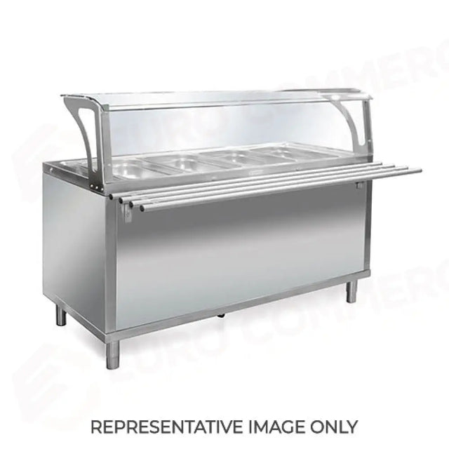 ELEMENTO TERMICO 4 X GN 1/1 CON PARAFIATO E BANCALINA, MANIGLIA, 2 RUOTE FRENATE - 6704C-RM - METALCARRELLI
