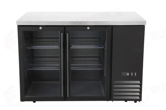 FRIGORIFERO BAR POSTERIORE CON COMPRESSORE LATERALE, PORTE IN VETRO, ARKTIC, 4 RIPIANI, 283L, NERO, - 241325