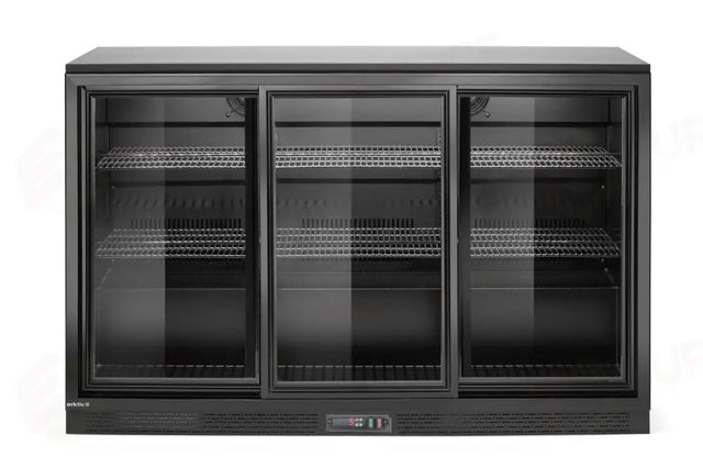 FRIGORIFERO PER BAR POSTERIORE CON PORTE SCORREVOLI TRIPLE, ARKTIC, 308L, NERO, 220-240V/160W, 1350X - 236901