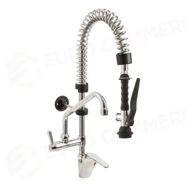 SINGLE-HOLE PRE-WASH SHOWER GROUP MIXER WITH SHORT CHROME LEVER, "C" SWIVEL SPOUT Ø18X200, - ERAMINI240 - MONOLITH