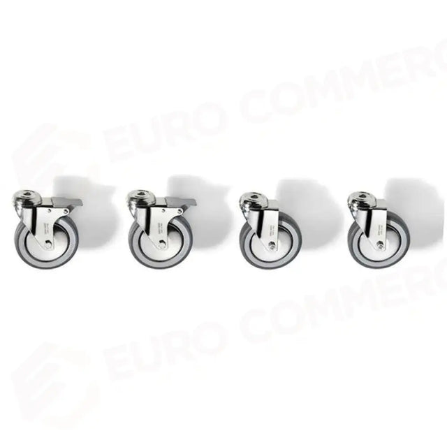 KIT 4 RUOTE PIEDISTALLO FORNI CONVEZIONE - R4 - MEC EUROPE