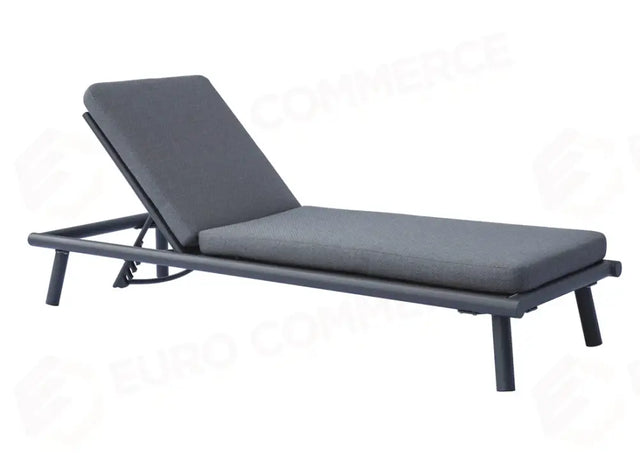 LETTINO TAORMINA IN ALLUMINIO - TEXTILENE GRIGIO - CUSCINO GRIGIO - ANTRACITE CLAT85G - GREENWOOD