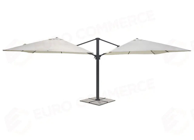 OMBRELLONE DOPPIO IN ALLUMINIO 3×3 - POLIESTERE ECRU' - ANTRACITE - CONTRACT E5056 - GREENWOOD