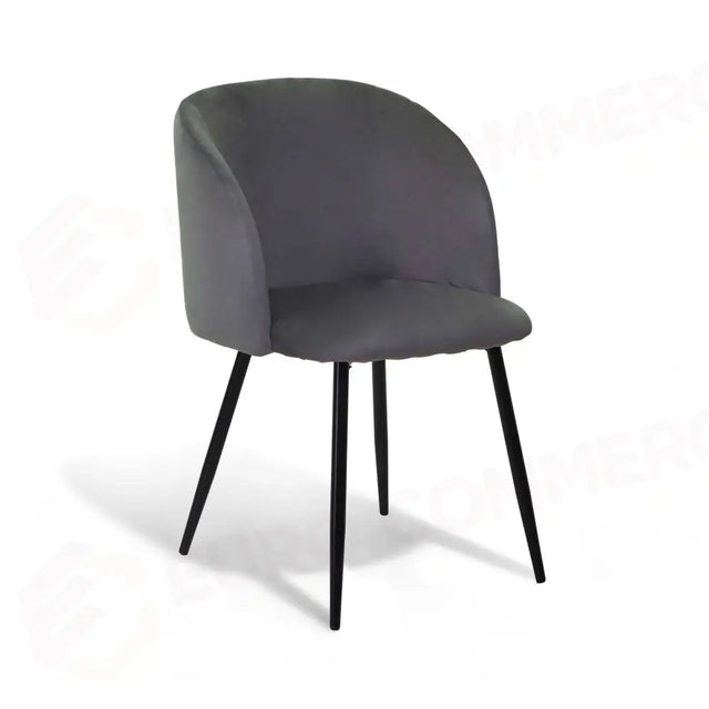 Fauteuil en velours gris rubis avec structure noire 56,5 x 54 cm H 46/81 - 2811660000 - VACCHETTI