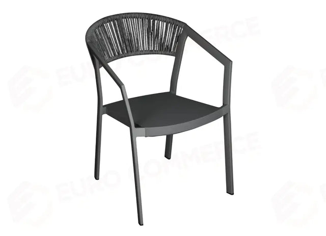 SEDIA CAGLIARI IN ALLUMINIO - TEXTILENE ANTRACITE - WICKER ANTRACITE - ANTRACITE CC79GG - GREENWOOD