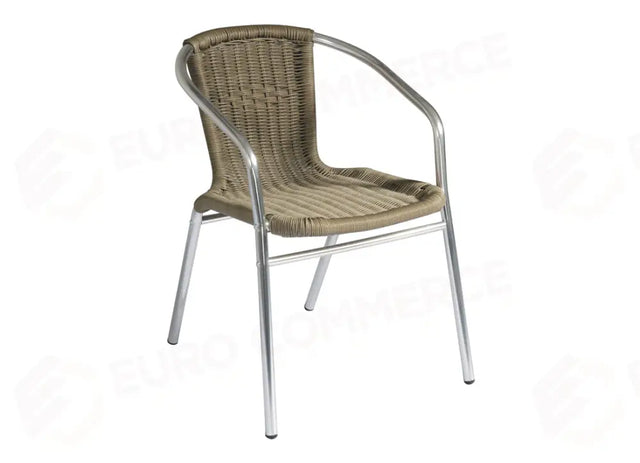 SEDIA CONTRACT IN ALLUMINIO E WICKER - TABACCO CC38T - GREENWOOD