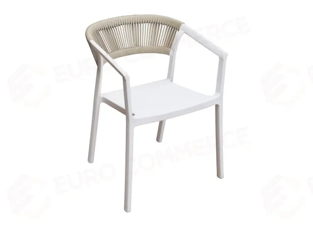 SEDIA LIONE IN POLIPROPILENE CON FIBRA DI VETRO - CORDA PER ESTERNI PAGLIA - BIANCO CC95BP - GREENWOOD