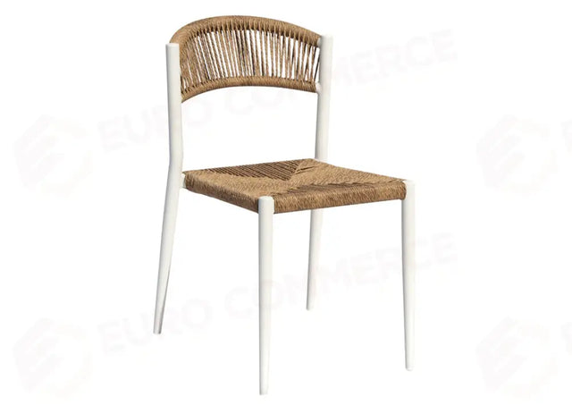 SEDIA MILANO IN ALLUMINIO - WICKER PAGLIA - BIANCO CC69BP - GREENWOOD