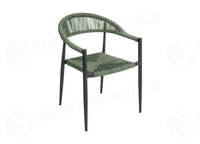 SEDIA MILANO IN ALLUMINIO - WICKER VERDE - ANTRACITE CC68GV - GREENWOOD