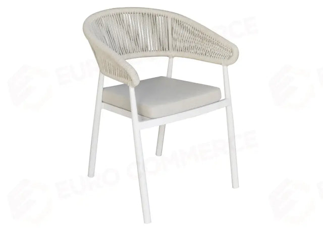SEDIA PERUGIA IN ALLUMINIO - CORDA PER ESTERNI BIANCA - BIANCO CC81BB - GREENWOOD