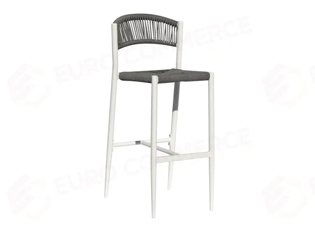 SGABELLO MILANO IN ALLUMINIO - WICKER GRIGIO - BIANCO BS69BG - GREENWOOD