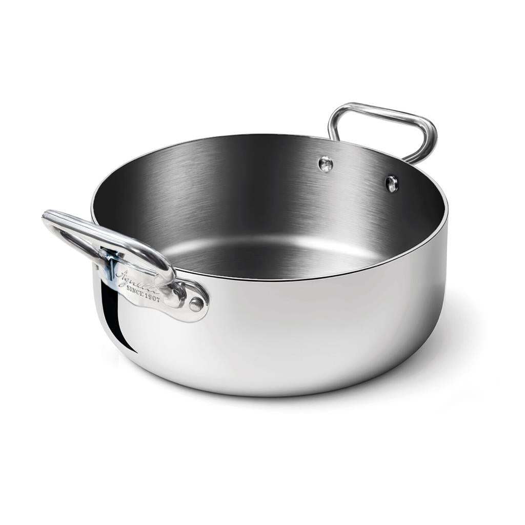 CASSERUOLA BASSA 2 MANICI 36 CM ALU-INOX 3-PLY INDUZIONE ALUM106 AGNELLI - 0072284 - MEDRI