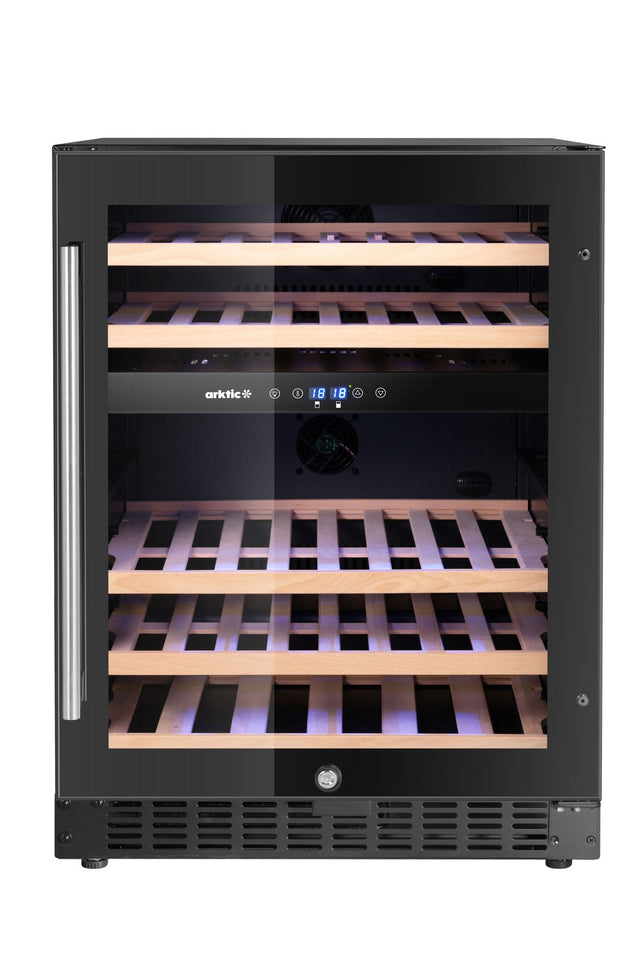 FRIGORIFERO PER VINI, 2 ZONE, 46 BOTTIGLIE, ARKTIC, NERO, 570X595X(H)820MM - 237106