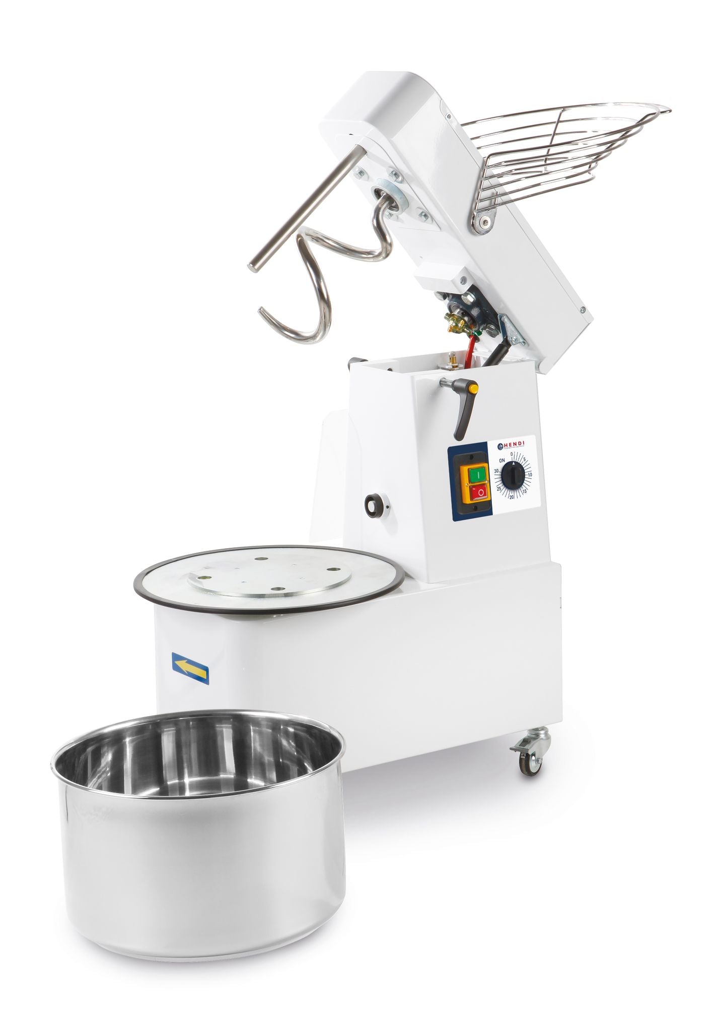MISCELATORE A SPIRALE CON TESTA SOLLEVABILE E CIOTOLA RIMOVIBILE, HENDI, 56 KG/H, 22L, 400V/750W, 40 - 226346