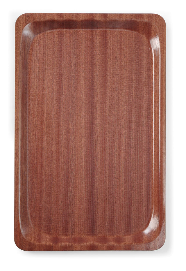 VASSOIO DA SERVIZIO, RETTANGOLARE, ANTISCIVOLO, LAMINATO, AMERBOX, EURONORM, MOGANO, 370X530MM - 507117