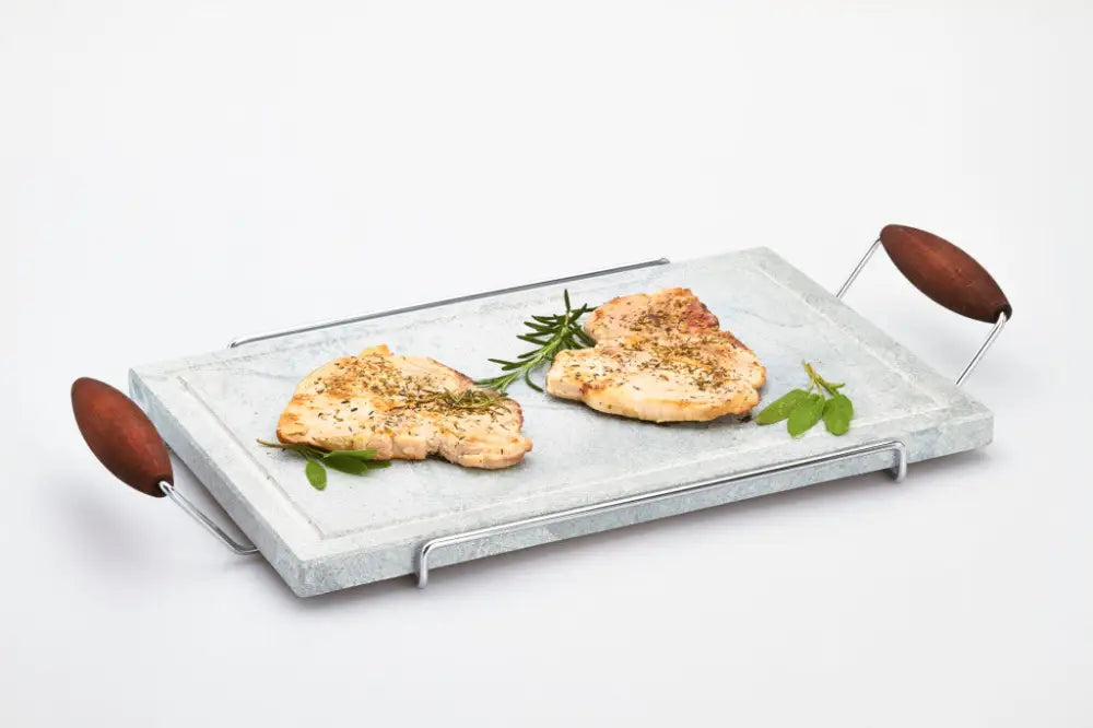 PIETRA OLLARE RETTANGOLARE CON SUPPORTO INOX 40X25 CM 99004 BISETTI - 0400117 - MEDRI