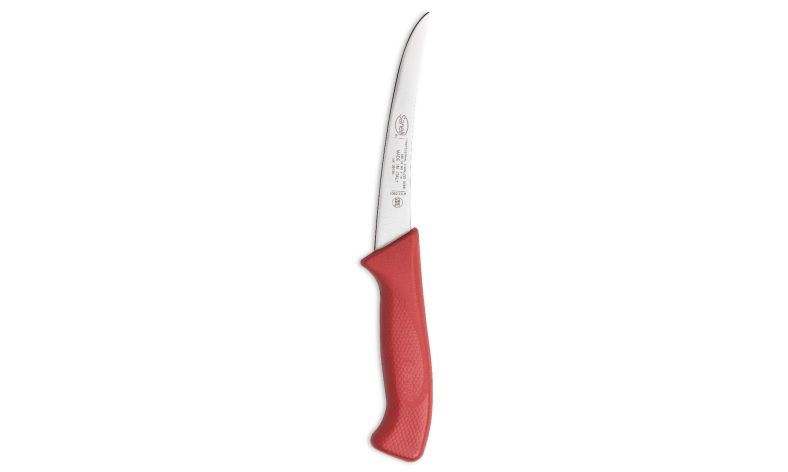 COLTELLO DISOSSO CURVO STRETTO CM.15 ROSSO SKIN - 109215.R - SANELLI