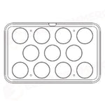 11 IMPRONTE TONDE Ø 90 X H 20 MM - PIASTRA 530X330 MM PER COOKMATIC MAXI - MAXI45 - PAVONI ITALIA - PIASTRE E STAMPI
