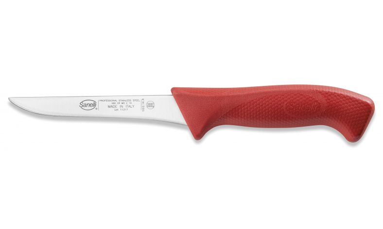 COLTELLO DISOSSO CM.14 ROSSO SKIN - 110214.R - SANELLI