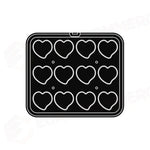 12 IMPRONTE CUORE 76X71/73X68 H 20 MM - PIASTRA PER COOKMATIC 380X330 MM - PIASTRA59 - PAVONI ITALIA - PIASTRE E STAMPI