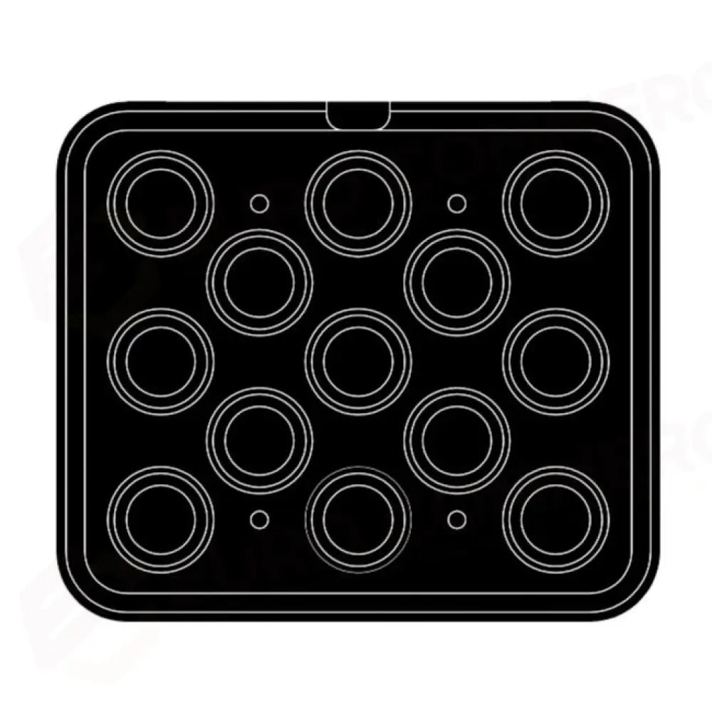 13 IMPRONTE TONDE FESTONATE Ø 67/43 H 21 MM - PIASTRA PER COOKMATIC 380X330 MM - PIASTRA-A - PAVONI ITALIA - PIASTRE