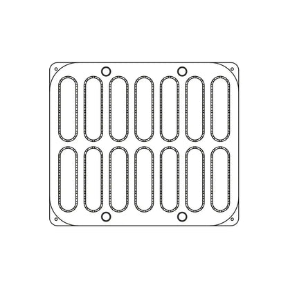14 IMPRONTE ECLAIRE STONDATO 120X30 MM H 30 MM - PIASTRA PER COOKMATIC 380X330 MM - PIASTRACHOUX04 - PAVONI ITALIA