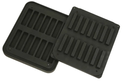 14 IMPRONTE RETTANGOLARI 120X30/117X27 H 20 MM - PIASTRA PER COOKMATIC 380X330 MM - PIASTRA-X - PAVONI ITALIA - TEGLIE