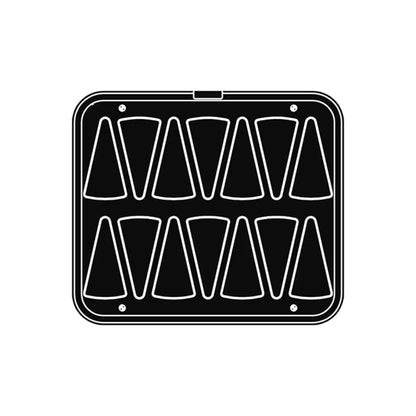 14 IMPRONTE TRIANGOLO 115X60/111X56 H 25 MM - PIASTRA PER COOKMATIC 380X330 MM - PIASTRA18 - PAVONI ITALIA - TEGLIE