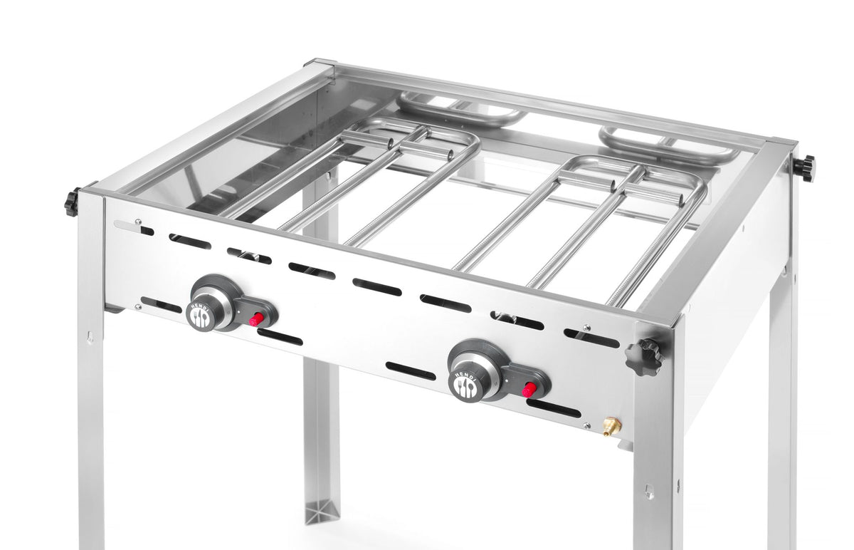GREEN FIRE BARBECUE CON 2 BRUCIATORI, HENDI, PROFI LINE, 2 GRIGLIE 1/1 IN ACCIAIO, 11,6KW, 740X612X( - 149621