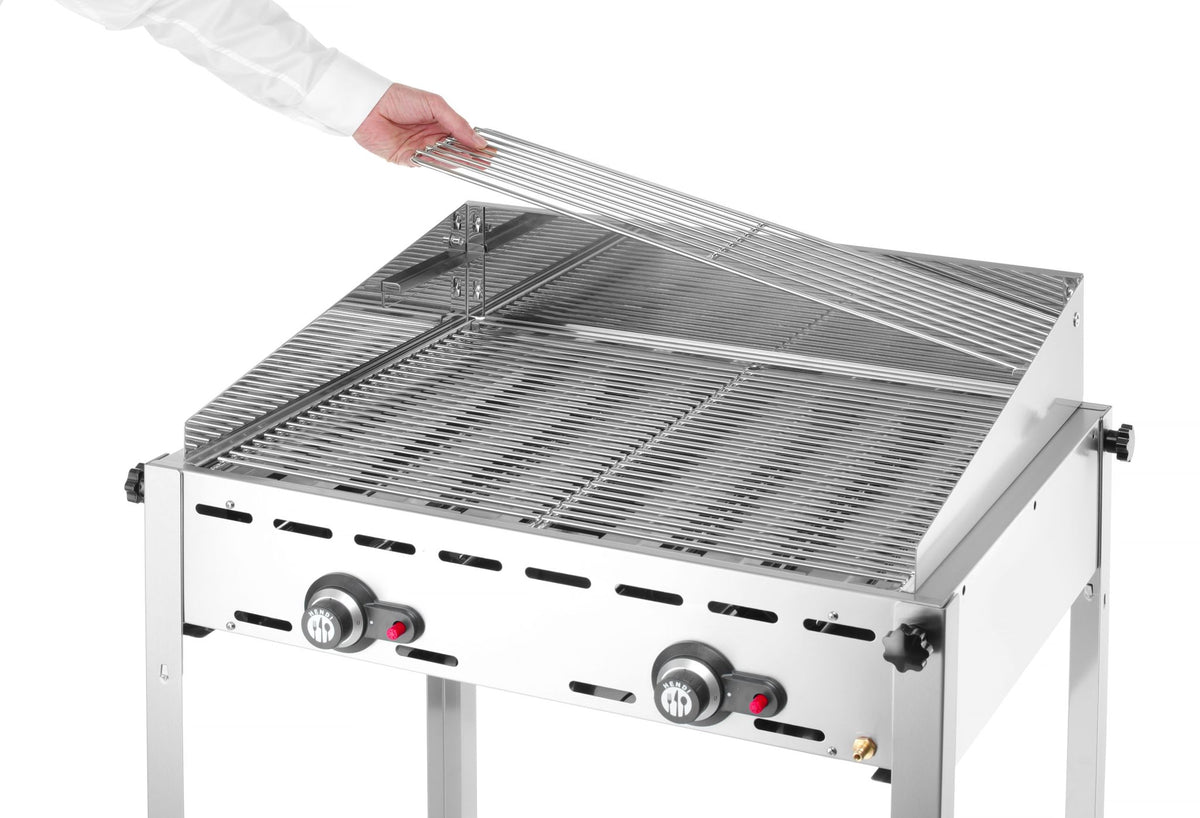 GREEN FIRE BARBECUE CON 2 BRUCIATORI, HENDI, PROFI LINE, 2 GRIGLIE 1/1 IN ACCIAIO, 11,6KW, 740X612X( - 149621