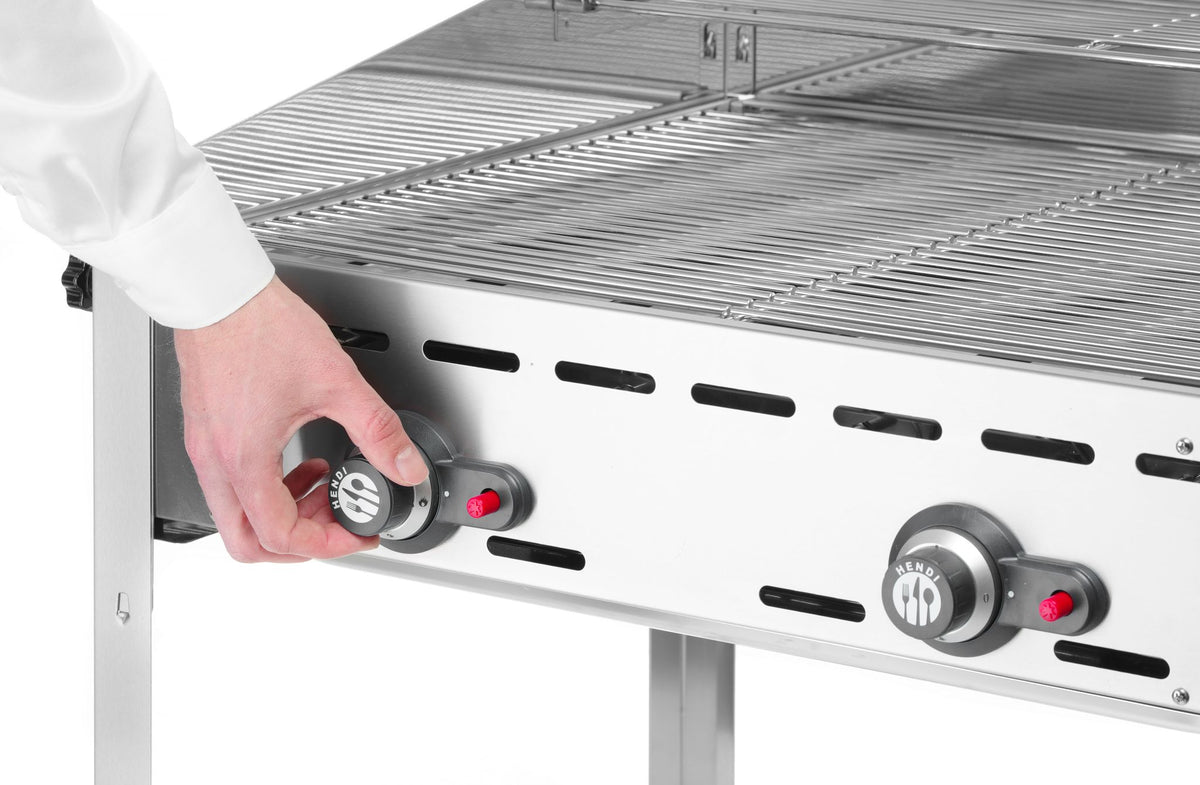 GREEN FIRE BARBECUE CON 2 BRUCIATORI, HENDI, PROFI LINE, TEGLIA E GRIGLIA GN 1/1 IN GHISA, 11,6KW, 7 - 149508