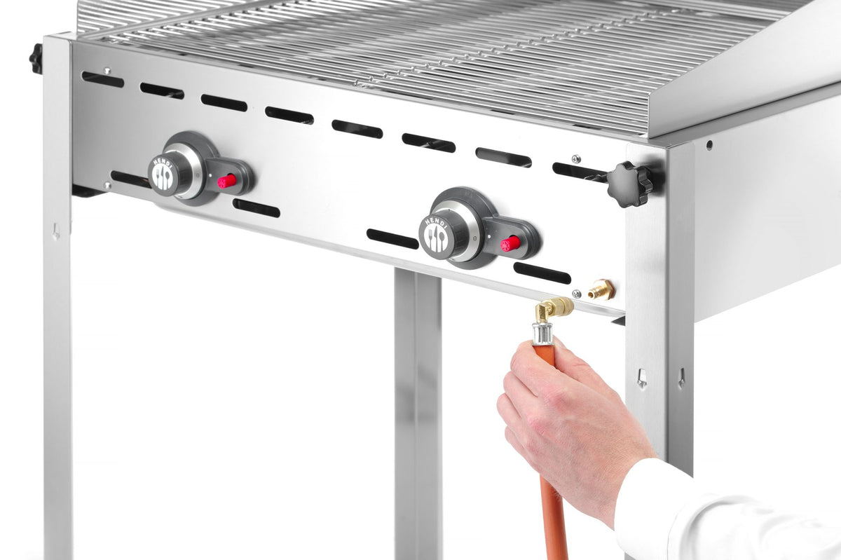 GREEN FIRE BARBECUE CON 2 BRUCIATORI, HENDI, PROFI LINE, 2 GRIGLIE 1/1 IN ACCIAIO, 11,6KW, 740X612X( - 149621