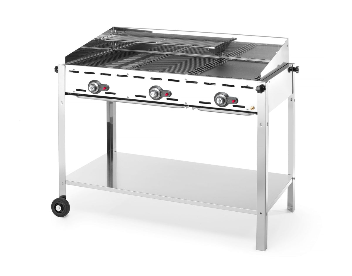 GREEN FIRE BARBECUE CON 3 BRUCIATORI, HENDI, PROFI LINE, 17,4KW, 1078X612X(H)825MM - 149591